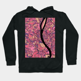 Budapest Map Pattern in Purple & Pink Hoodie